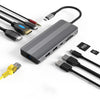 Estación de acoplamiento de red Gigabit HD multifunción tipo C de Blueendless con doble HDMI 8K+4K 10 en 1