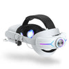 Correa para la cabeza ajustable para Meta Quest 2 VR RGB con batería integrada de 8000 mAh (blanca)