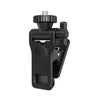 Luz de relleno universal con tornillo de 1/4" para teléfono móvil, GoPro, videoconferencia, portátil, PC, clip externo (grande, plano, negro)