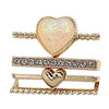 Juego de 4 correas de silicona universales para reloj inteligente, con forma de corazón, accesorios de metal (dorado)