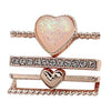 Juego de 4 correas de silicona universales para reloj inteligente, con forma de corazón, accesorios de metal (oro rosa)
