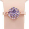 Correa universal giratoria para reloj inteligente, anillo decorativo de metal, estilo: anillo de flor morada