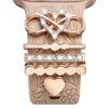 Correa universal para reloj inteligente, anillo decorativo de metal (Corazón de amor infinito, oro rosa)
