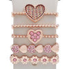 Correa de silicona universal para reloj inteligente, anillo decorativo de metal, estilo: corazón de amor, oro rosa.