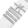 Juego de 5 anillos decorativos de metal con letras para reloj inteligente, estilo K
