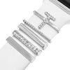 Juego de 5 anillos decorativos de metal con letras para reloj inteligente, estilo T
