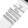Juego de 5 anillos decorativos de metal con letras para reloj inteligente, estilo Z (银色)