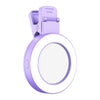 Luz de relleno para espejo selfie trasero con clip plegable para teléfono móvil, color morado
