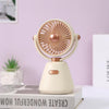 Mini ventilador de escritorio de 100 velocidades para dormitorio de estudiantes, portátil, recargable por USB, pequeño (beige)