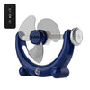 Ventilador multifuncional con luz, sonido y gran potencia eólica, con luz, montado en la pared, larga duración, ventilador de techo pequeño de escritorio, color: azul con control remoto