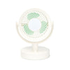 Ventilador de escritorio para exteriores, para estudiantes, oficina, portátil, recargable por USB, pequeño, con luz (blanco)