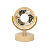Ventilador de escritorio para exteriores, para estudiantes, oficina, portátil, recargable por USB, pequeño, con luz (caqui)