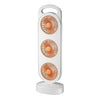 Ventilador de diseño simple de triple turbina, grande, de escritorio, con carga USB, portátil, para el hogar, exteriores, dormitorio (blanco-naranja)