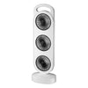 Ventilador de diseño simple de triple turbina, gran viento, de escritorio, con carga USB, portátil, para el hogar, exteriores, dormitorio (blanco-negro)