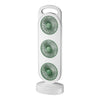Ventilador de diseño simple de triple turbina, gran viento, de escritorio, con carga USB, portátil, para el hogar, exteriores, dormitorio (blanco-verde)
