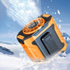 Ventilador portátil de cintura para exteriores, 100 velocidades, para acampar, con carga de larga duración (naranja)
