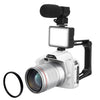 Cámara digital D5 HD WiFi de 64 MP con doble cámara, visión nocturna, fotografía y vídeo, estándar DV, micrófono, luz, lente y soporte.