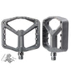 RACEWORK RK579 - Pedales de bicicleta de nailon, anchos y antideslizantes (1 par, gris)