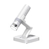 Microscopio digital inalámbrico portátil de 200 W, resolución 1000X, HD (blanco, con soporte)