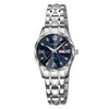 Relojes SKMEI Business Casual con caja de diamantes, reloj de cuarzo luminoso, resistente al agua, estilo: para mujer, caja plateada, esfera azul.