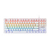 Teclado mecánico iMICE GK-800 de 87 teclas con cable USB y teclas redondas RGB (blanco)