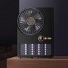 Ventilador eléctrico doméstico 2 en 1, lámpara antimosquitos, ventilador de escritorio digital LED, color negro enchufable