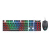 iMICE AN-350 - Juego de teclado y ratón para juegos con cable, teclas suspendidas, sensación mecánica, brillantes (negro)