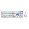 iMICE AN-350 - Juego de teclado y ratón para juegos con cable, teclas suspendidas, sensación mecánica, brillantes (blanco)