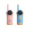 Walkie-talkie inalámbrico portátil D22 para niños, 1 par, para padres e hijos, juguetes para exteriores (azul y rosa)