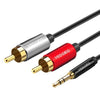 Cable de audio VEGGIEG de 3,5 mm (3,5 a 2 RCA) para conectar altavoces de teléfono móvil y ordenador (3 m de longitud)