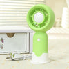 Ventilador portátil recargable para acampar al aire libre con base para teléfono (verde)
