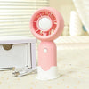 Ventilador portátil recargable para acampar al aire libre con base para teléfono (rosa)