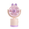 Ventilador de escritorio con forma de conejo de dibujos animados, con carga USB, con dirección del viento ajustable (rosa)