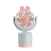 Ventilador de escritorio con forma de conejo de dibujos animados, con carga USB, con dirección del viento ajustable (azul claro)