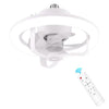 Ventilador de techo de 50 W con casquillo E27, 3 velocidades, tira LED RGB ajustable (blanco)