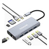 Estación de acoplamiento QGeeM 9 en 1 USB-C/Tipo-C RJ45 + 4K 30 Hz HDMI + PD 85 W + USB 2.0/USB 3.0 + SD/TF