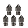 Boquilla de acero endurecido MK8 de 1,75/0,2 mm, resistente a altas temperaturas, para extrusor de impresora 3D, hotend, paquete de 5 unidades