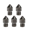 Boquilla de acero endurecido MK8 de 1,75/0,5 mm, resistente a altas temperaturas, para extrusor de impresora 3D, hotend, paquete de 5 unidades