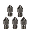 Boquilla de acero endurecido MK8 de 1,75/0,6 mm, resistente a altas temperaturas, para extrusor de impresora 3D, hotend, paquete de 5 unidades