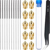 Kit de limpieza de boquillas para impresora 3D 22 en 1, boquilla MK8, aguja de limpieza de acero inoxidable de 0,4 mm