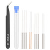 Kit de limpieza de boquillas para impresora 3D 12 en 1, boquilla MK8, aguja de limpieza de acero inoxidable de 0,4 mm