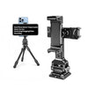 Soporte para teleprompter con dos soportes para teléfono y base Arca-Swiss, compatible con estabilizadores DJI para transmisión en vivo, vlogs y grabación de video (8245)
