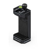 Soporte para teléfono Leaplight de metal con zapata fría dual, 4 puertos para tornillos de 1/4" y orificios de localización Arri (negro)