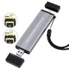 Carcasa para disco duro NVMe/SATA M.2 de 10 Gbps USB3.1 Gen2 NVMe con conexión directa USB + interfaz dual tipo C