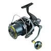 Carrete giratorio YUMOSHI TC14000 de estructura de varilla guía totalmente metálica, relación de transmisión de 4,7:1 y cero holgura, manija atornillada para surfcasting y fondeo.
