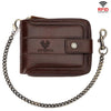 HUMERPAUL BP735 Cartera de cuero con cremallera horizontal, múltiples ranuras para tarjetas, protección antirrobo RFID, para hombre (marrón)