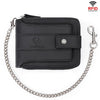 HUMERPAUL BP735 Cartera de cuero con cremallera horizontal, múltiples ranuras para tarjetas, protección antirrobo RFID, para hombre (negro)