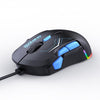 Ratón para juegos ambidiestro MKESPN de 12800 DPI con cable: 10 botones programables, personalización RGB, diseño simétrico (negro/azul)