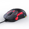 Ratón para juegos ambidiestro MKESPN de 12800 DPI con cable: 10 botones programables, personalización RGB, diseño simétrico (negro y rojo)