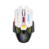 Ratón para juegos MKESPN con cable + 2.4G, modo dual, 10 000 DPI, tipo C, carga rápida, luz RGB, macros programables (negro y blanco)